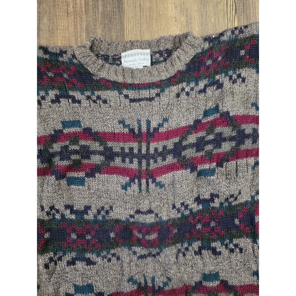 Nomadic Traders Sweater 100% Wool Size‎ XL Oversized Uruguay Unisex Vintage Ski